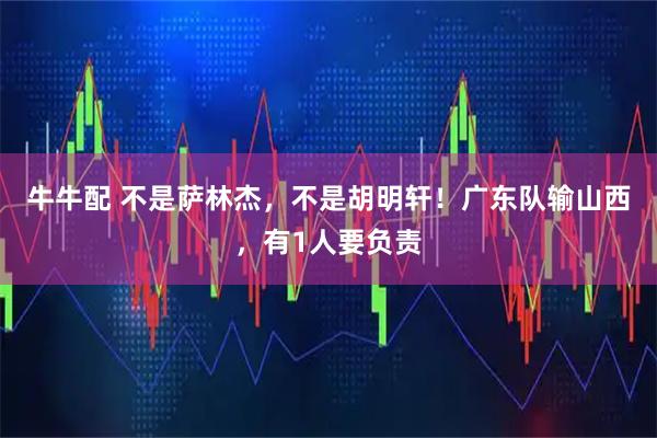 牛牛配 不是萨林杰，不是胡明轩！广东队输山西，有1人要负责