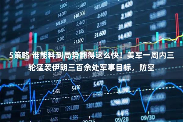 5策略 谁能料到局势翻得这么快！美军一周内三轮猛袭伊朗三百余处军事目标，防空